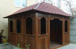 A simple do-it-yourself gazebo: photos, videos, drawings with dimensions